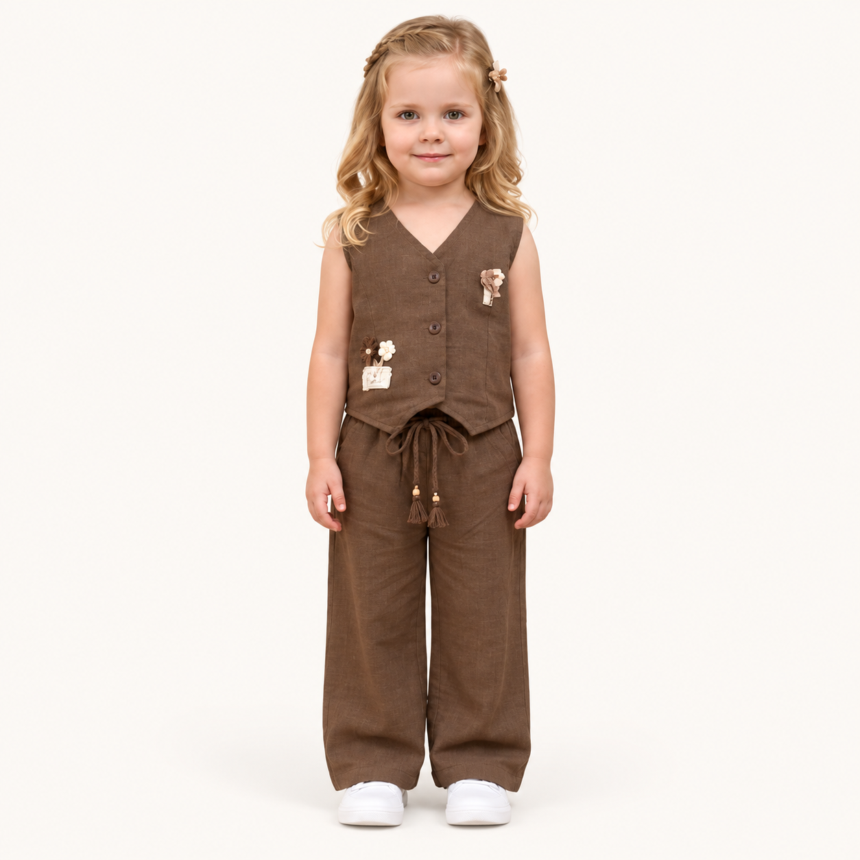 Cocoa Blossom Vest Set