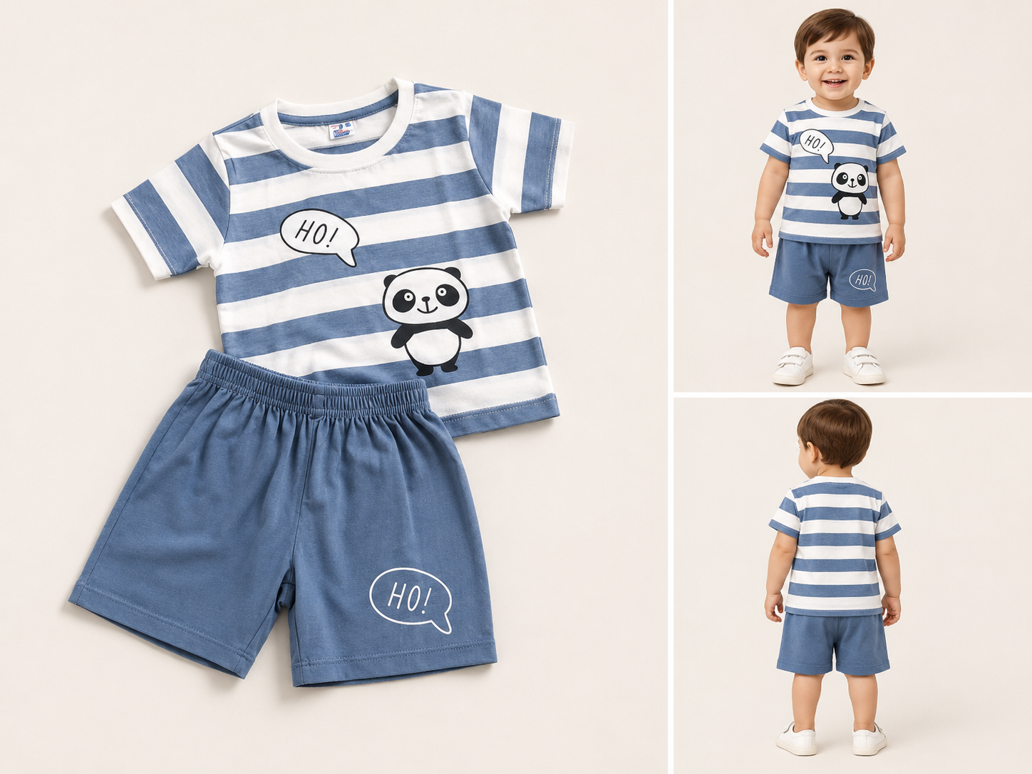 Kids Panda Tee & Shorts Set