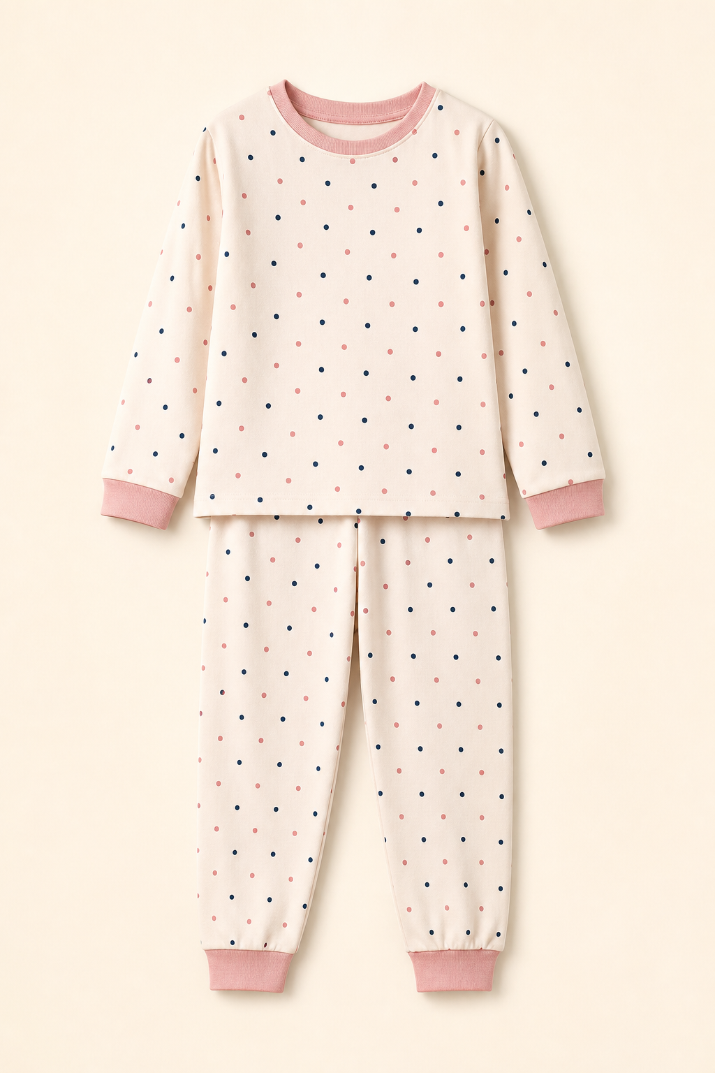 Kids Dotted Cotton Night Suit