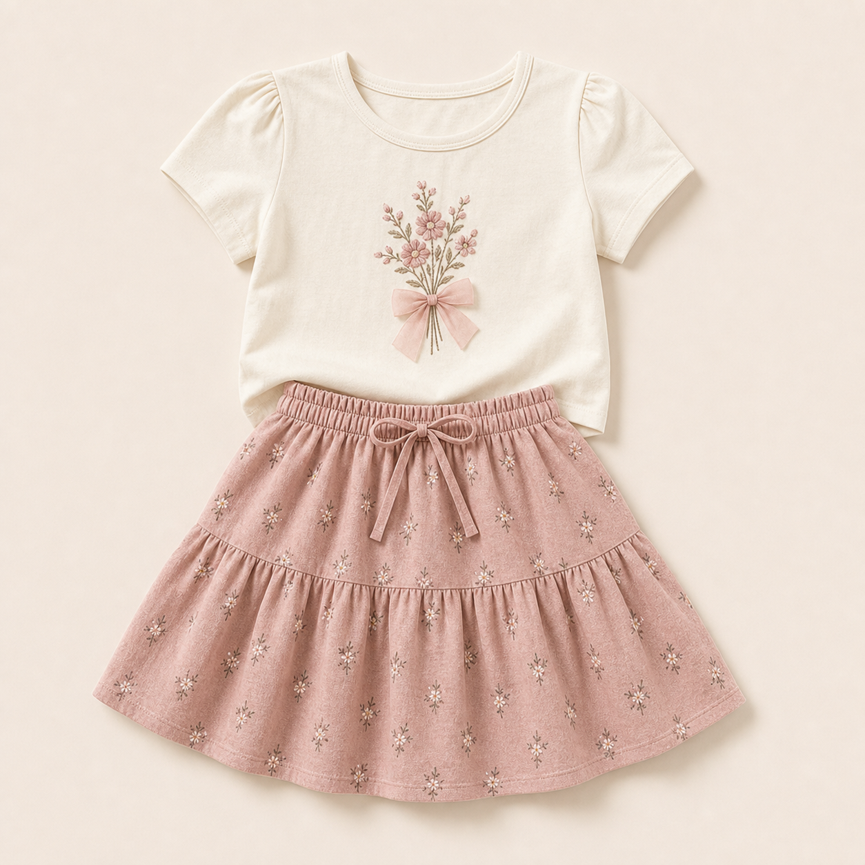 Girls' Skirt & Top Set