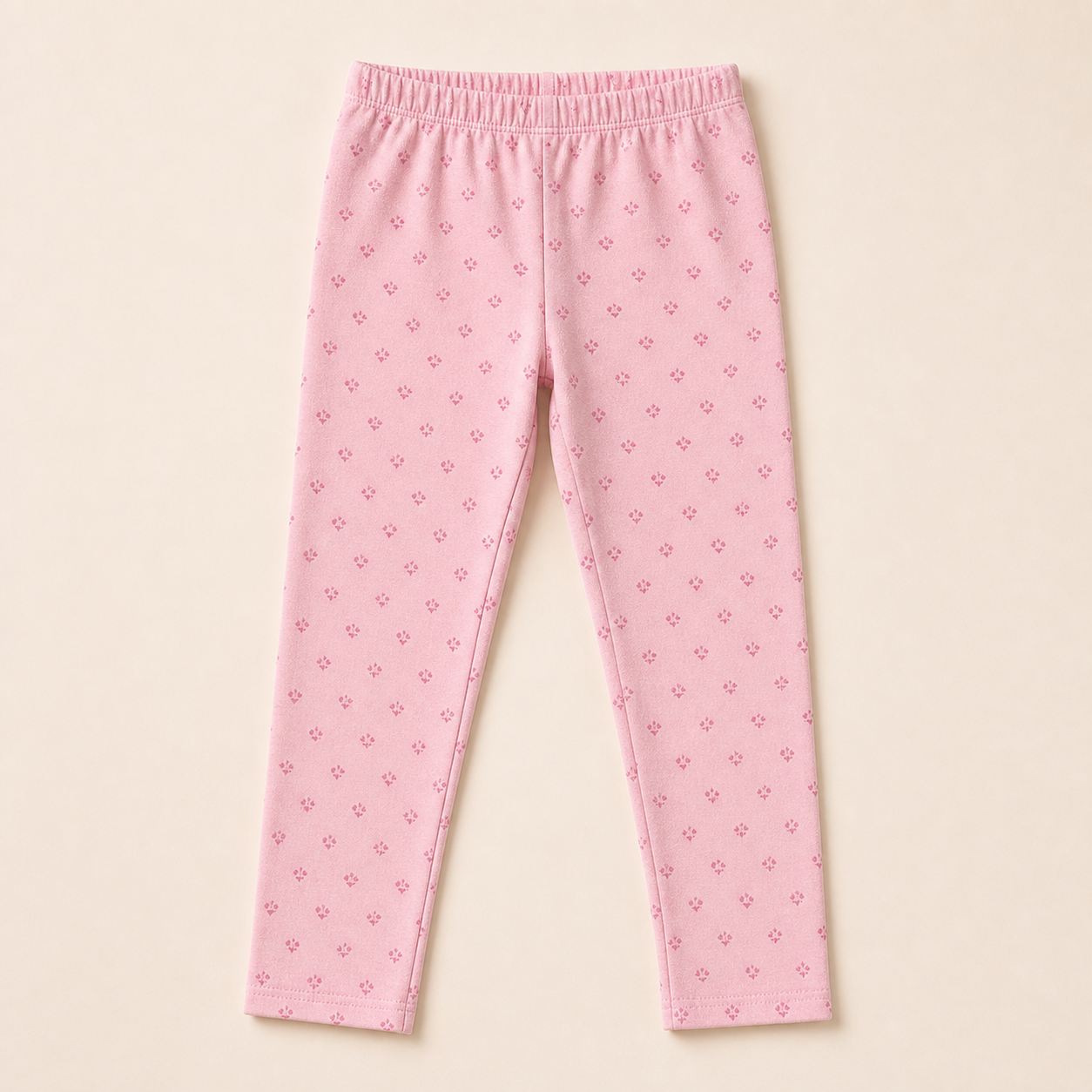 Kids Pink Printed Leggings