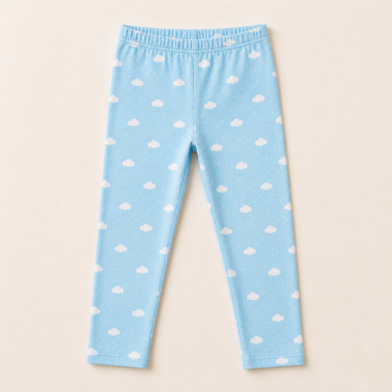 Kids Sky Blue Printed Leggings