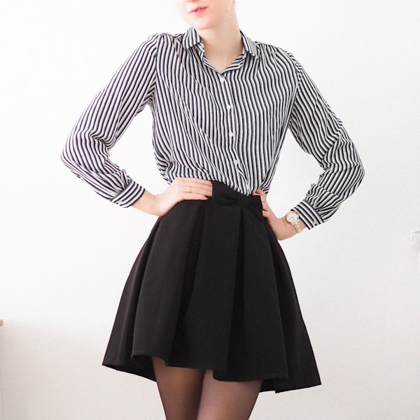 Pleated A-Line Skirt